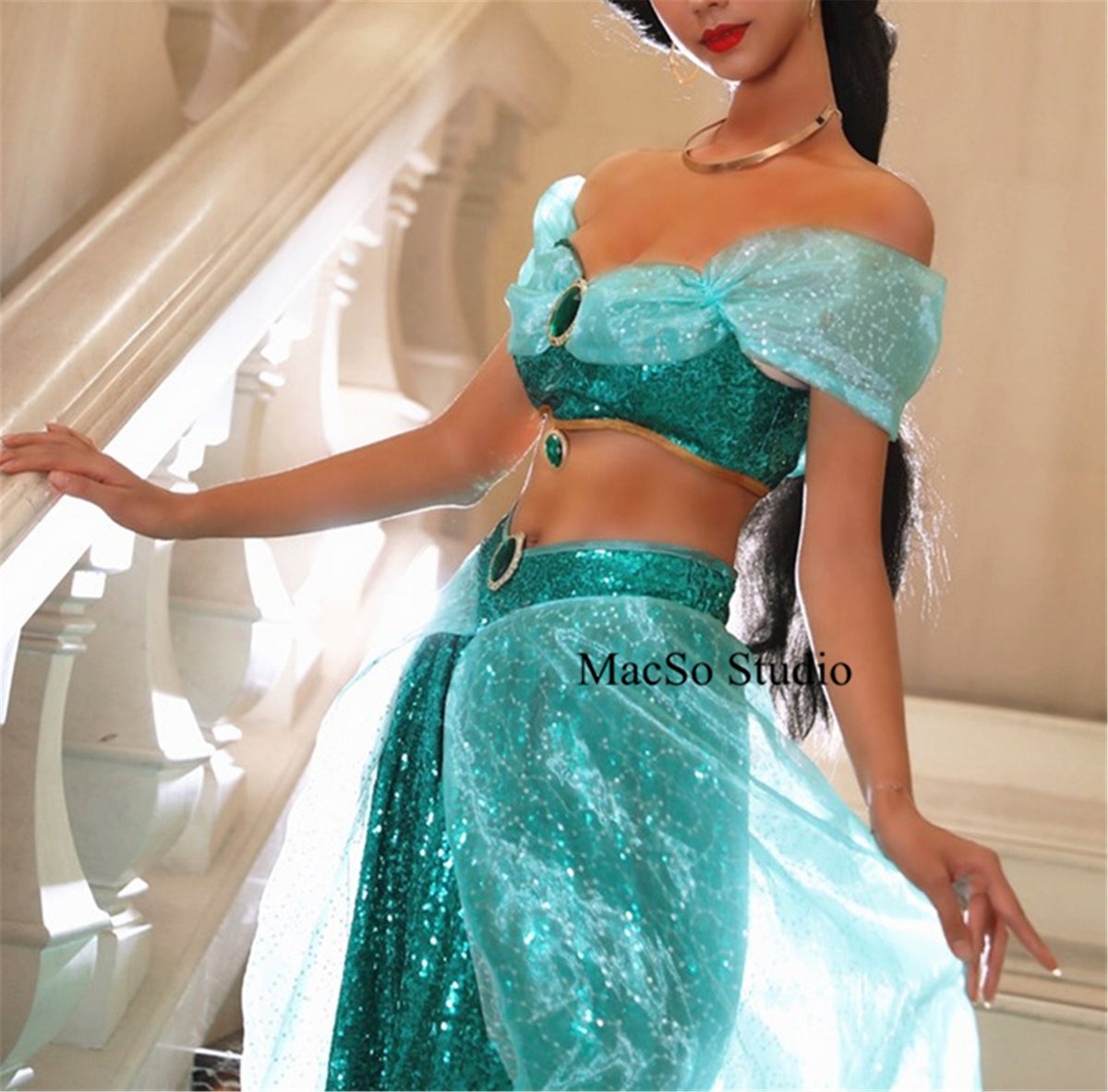 aladdin prom dresses Aladdin and the magic lamp Jasmine Cosplay prom dress Cosplay ball gow –  Mermaidcosplay