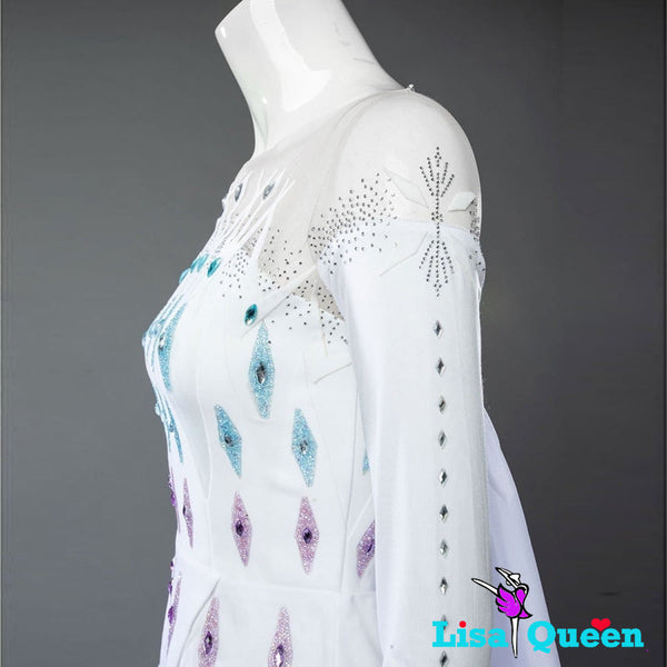 Elsa Coronation Dress Spangle White Dress Frozen 2 Elsa Cosplay Costume