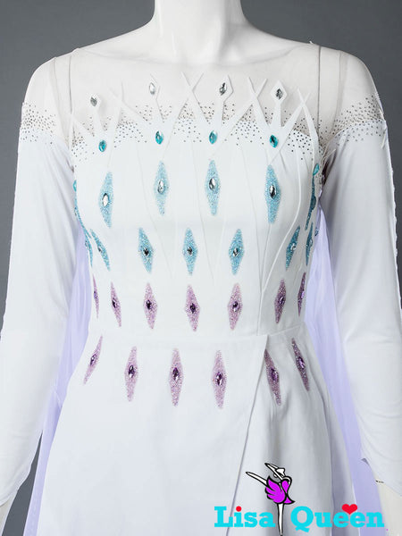 Elsa Coronation Dress Spangle White Dress Frozen 2 Elsa Cosplay Costume