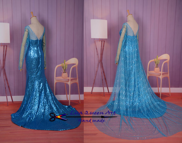 Elsa Coronation Cosplay Dress Spangle Dress Frozen Elsa Cosplay Costume