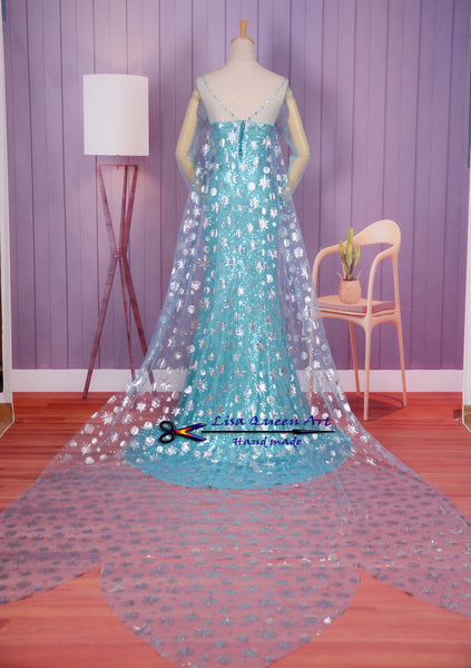 Elsa Coronation Cosplay Dress Spangle Dress Frozen Elsa Cosplay Costume