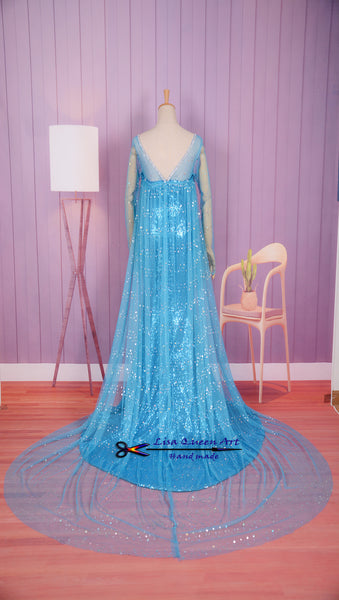 Elsa Coronation Cosplay Dress Spangle Dress Frozen Elsa Cosplay Costume
