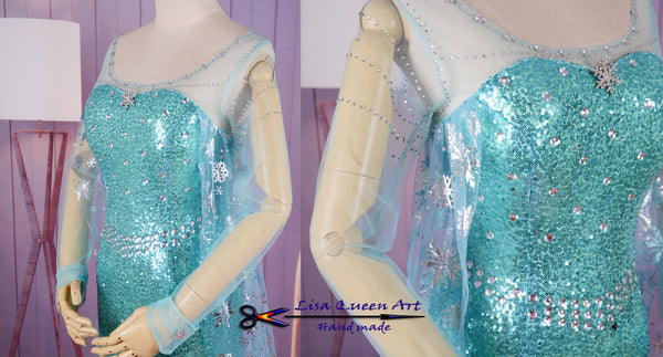 Elsa Coronation Cosplay Dress Spangle Dress Frozen Elsa Cosplay Costume