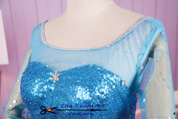 Elsa Coronation Cosplay Dress Spangle Dress Frozen Elsa Cosplay Costume