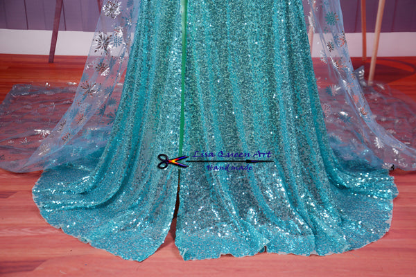 Elsa Coronation Cosplay Dress Spangle Dress Frozen Elsa Cosplay Costume