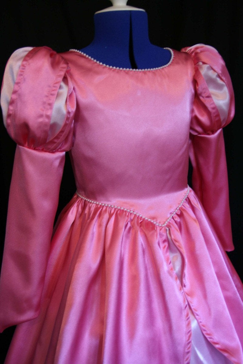 strapless open back dress Little Mermaid ARIEL Pink GOWN Costume Women CHILD Size – Mermaidcosplay