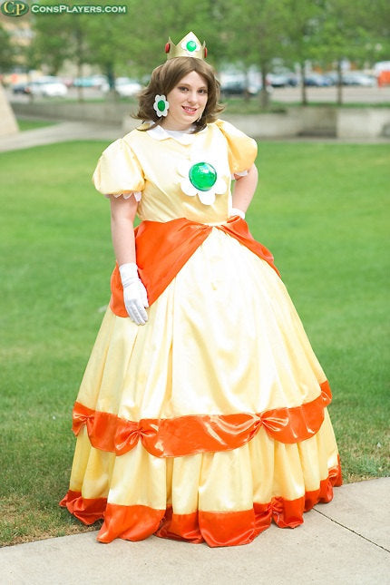 princess daisy cosplay dress Princess Dress and Crown with Crinoline - Daisy Cosplay Costume