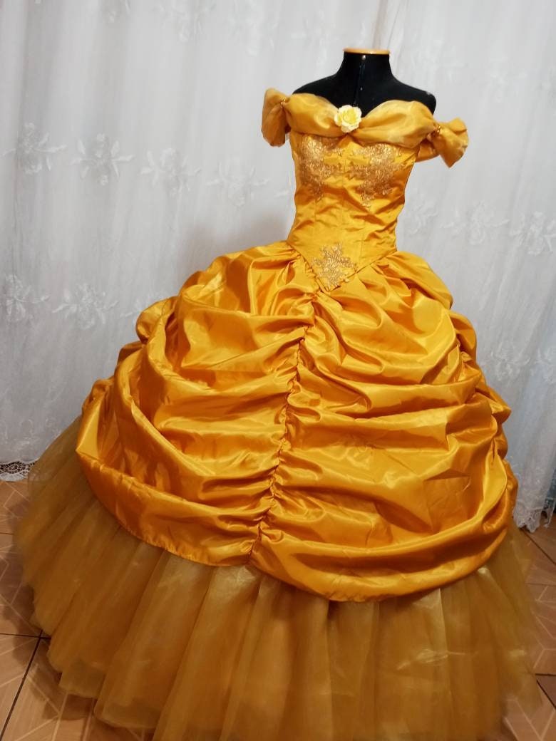 Cosplay Princess Belle Ball gown golden Dress Dress customade princess –  Mermaidcosplay