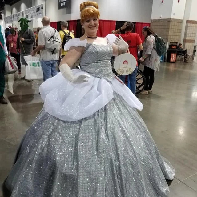 Silver Sparkly Cinderella Cinderella Adult Princess Costume Cosplay In Mermaidcosplay Silver Sparkly Cinderella Cinderella Adult Princess Costume Cosplay In Mermaidcosplay