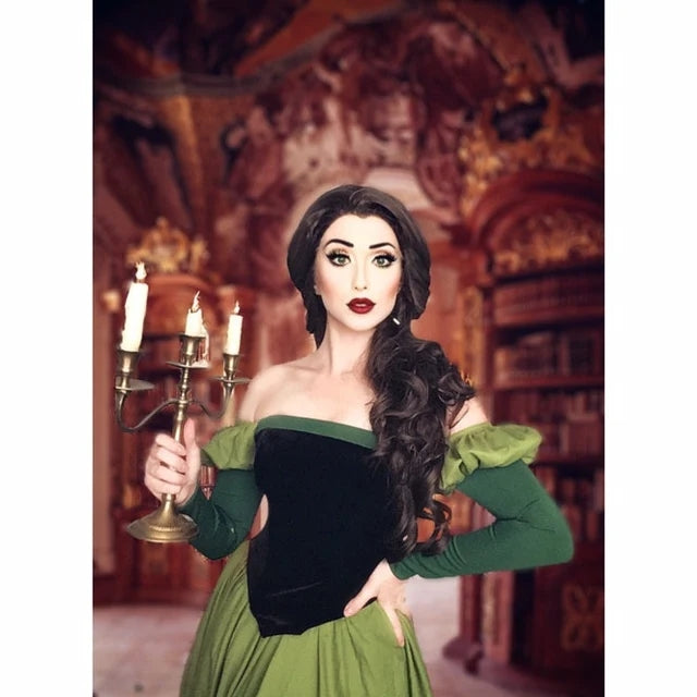 Library Green Belle Dress Belle Costume Inspired Beauty and The Beast – Mermaidcosplay