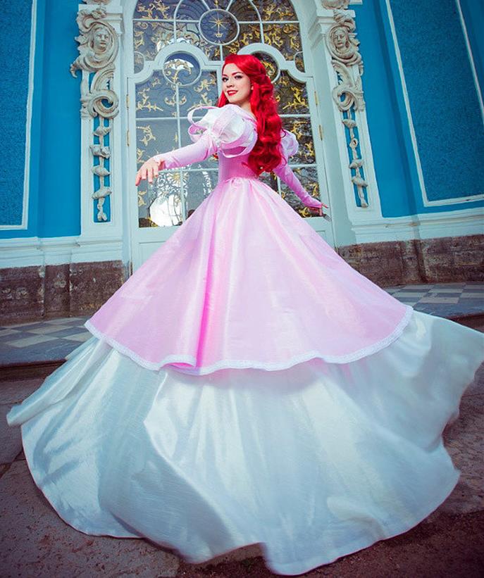 Ariel Pink Dress Costume Princess Ariel Cosplay Dress Mermaidcosplay Ariel Pink Dress Costume Princess Ariel Cosplay Dress Mermaidcosplay