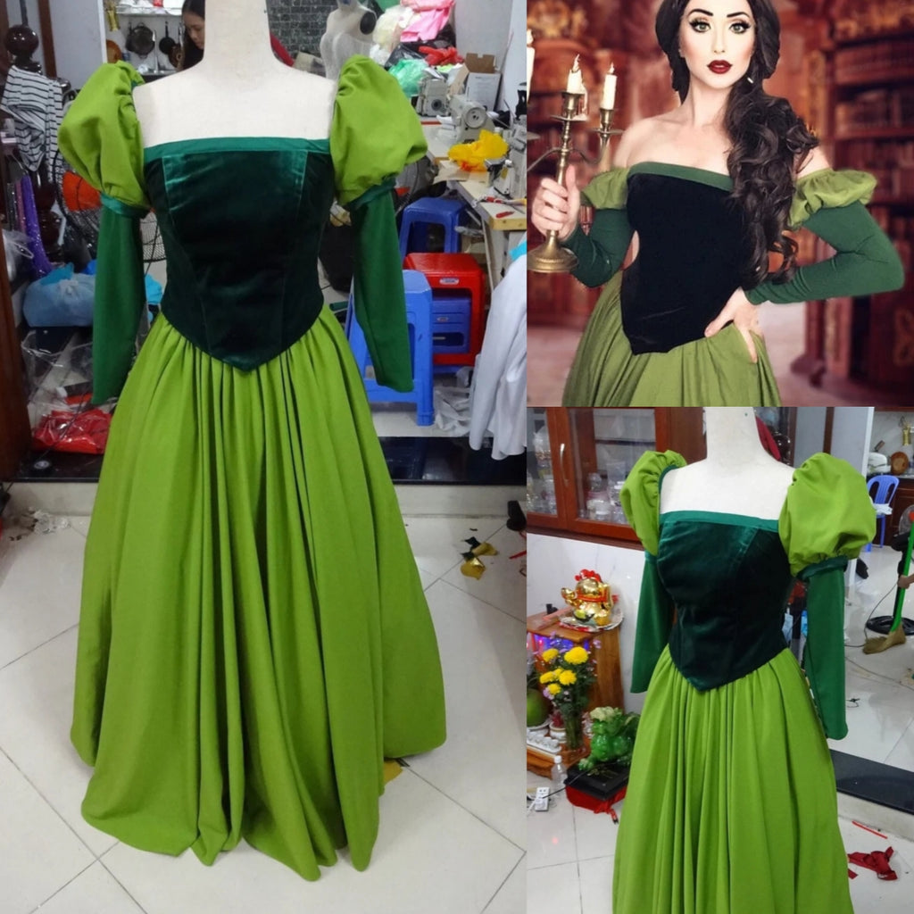 Library Green Belle Dress Belle Costume Inspired Beauty and The Beast Mermaidcosplay Library Green Belle Dress Belle Costume Inspired Beauty and The Beast Mermaidcosplay