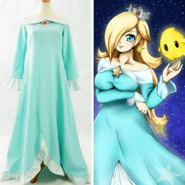 Princess Rosalina Cosplay Costume Rosalina cosplay light green dress Kids adult costume