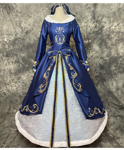 Cosplay costume Ariel Embroidery Dress The Little Mermaid Ariel dark blue dress