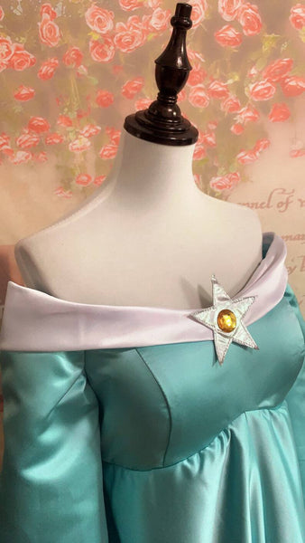 Rosalina Cosplay Costume Princess Rosalina cosplay light green dress Kids adult costume
