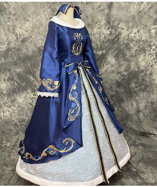 Cosplay costume Ariel Embroidery Dress The Little Mermaid Ariel dark blue dress