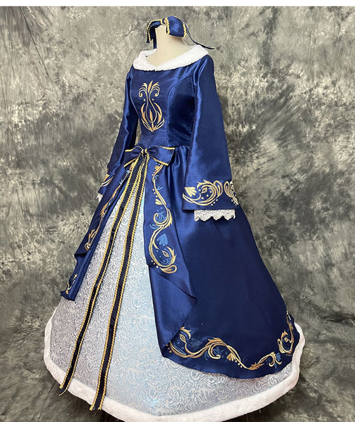 Cosplay costume Ariel Embroidery Dress The Little Mermaid Ariel dark blue dress
