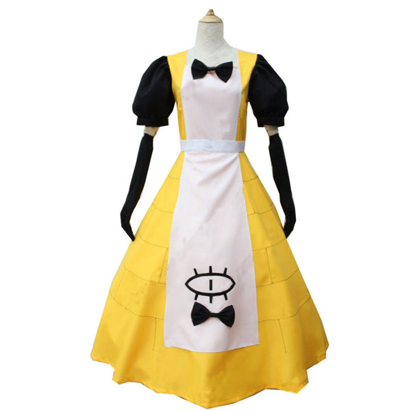 Cartoon Gravity Falls Bill Cipher Dress Cosplay Costume Uniform Yellow dress
