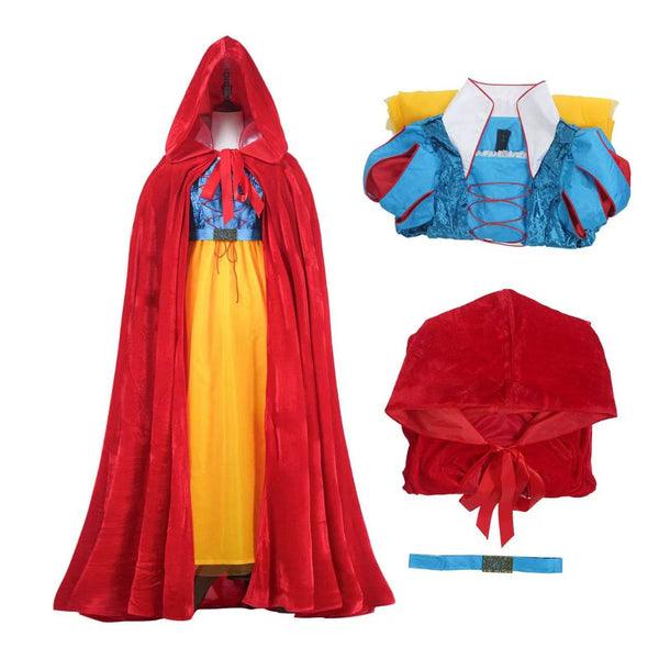 Deluxe Snow White Costume | Hooded Cape Included Fairytale Princess Dress, Storybook Costume for Halloween Dress-Up, Parties and Photoshoots