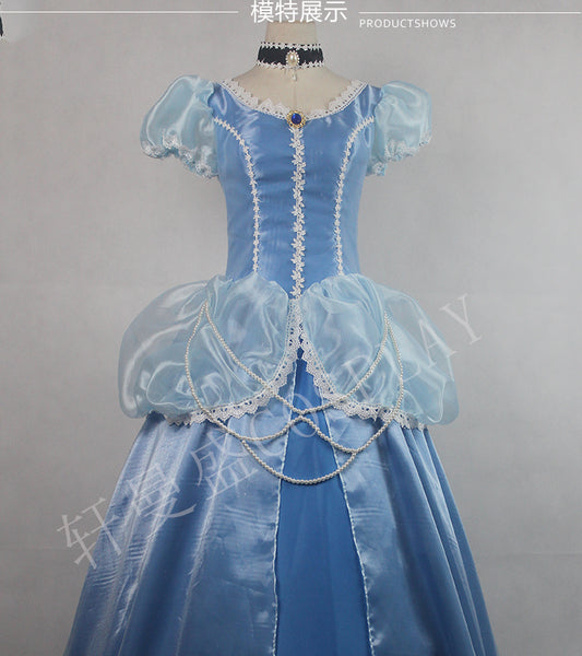 Cinderella Blue Dress Adult Kids Halloween Costume