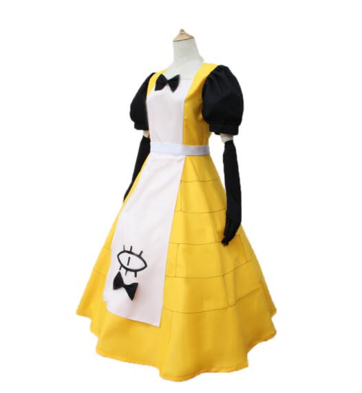 Cartoon Gravity Falls Bill Cipher Dress Cosplay Costume Uniform Yellow dress
