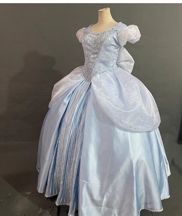 New Version Sandy Princess Cinderella Women light silver Dress Cosplay Costume