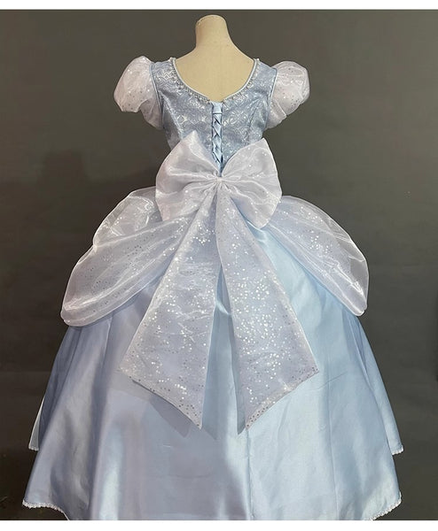 New Version Sandy Princess Cinderella Women light silver Dress Cosplay Costume