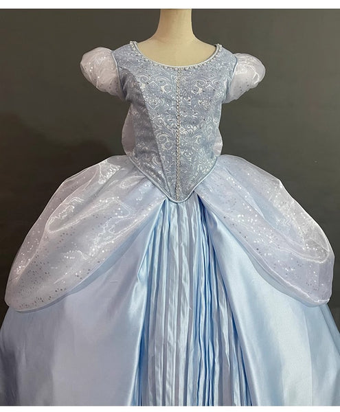New Version Sandy Princess Cinderella Women light silver Dress Cosplay Costume