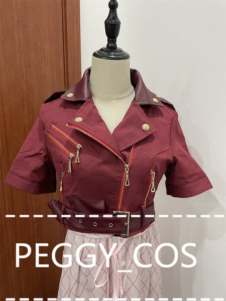 Crisis Core Final Fantasy VII Cosplay Costume Aerith Gainsborough Cosplay Costume Coat Dress And Accessories Halloween Cosplay Game COS