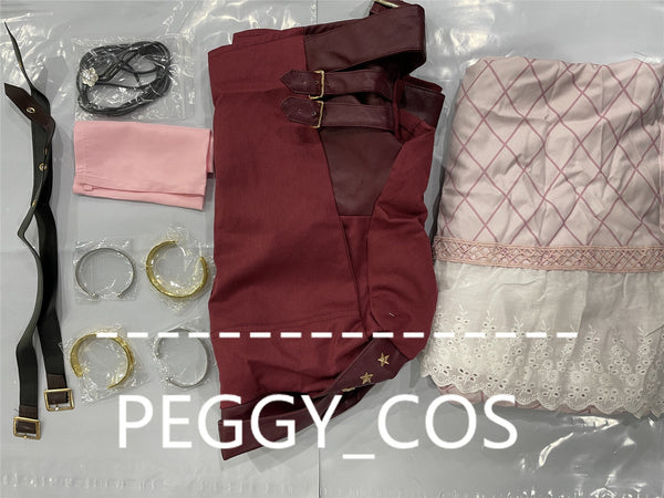Crisis Core Final Fantasy VII Cosplay Costume Aerith Gainsborough Cosplay Costume Coat Dress And Accessories Halloween Cosplay Game COS
