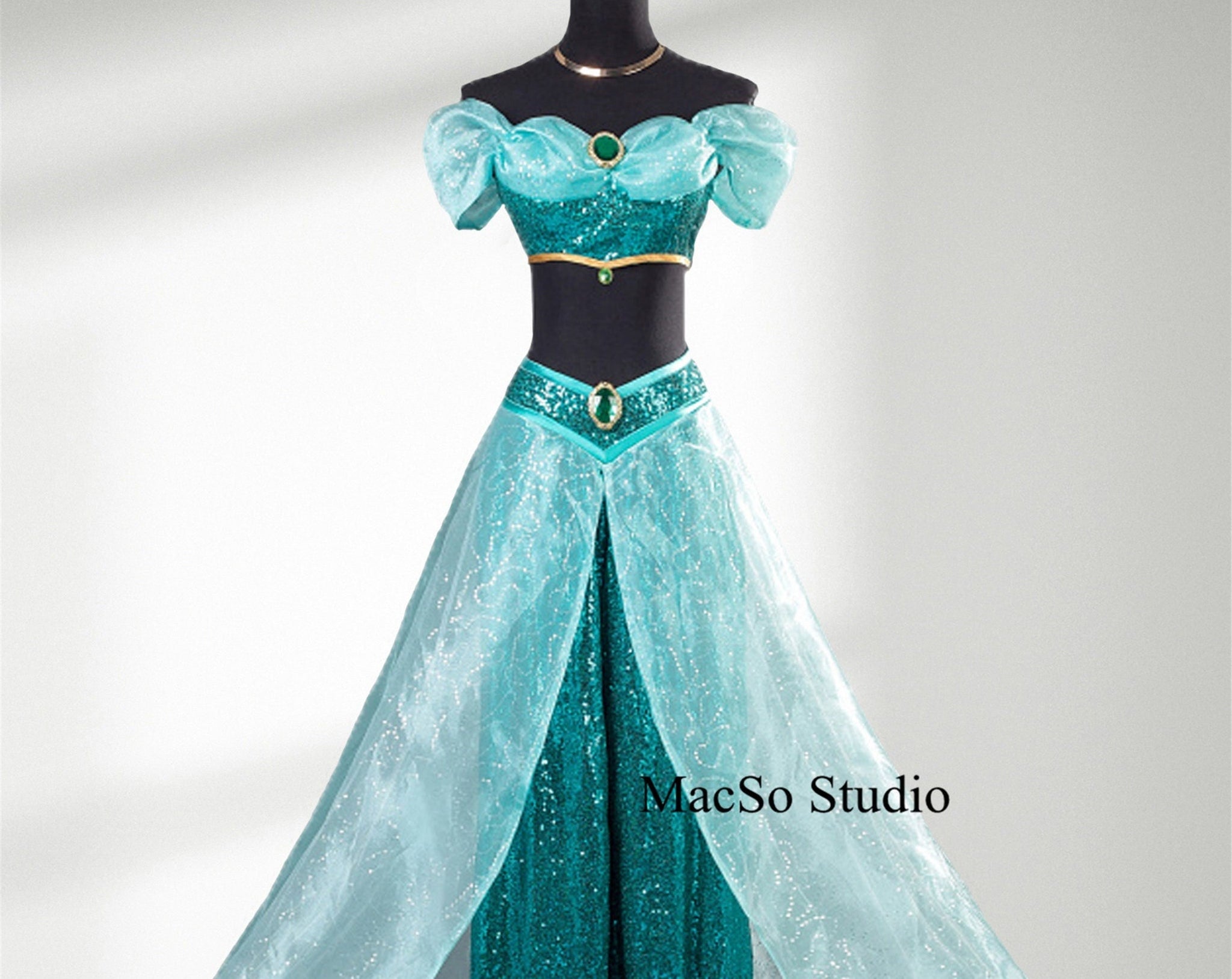 Aladdin and the magic lamp Jasmine Cosplay prom dress Cosplay ball gown Women Cosplay prom dress Party Dress Girls Cosplay Costume