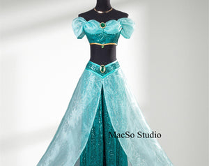 Aladdin and the magic lamp Jasmine Cosplay prom dress Cosplay ball gown Women Cosplay prom dress Party Dress Girls Cosplay Costume