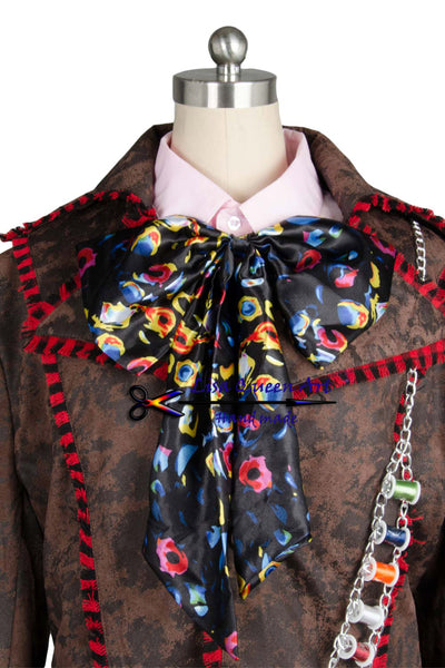Costume Halloween Cosplay Costume Alice In Wonderland Johnny Depp Mad Hatter Jacket Pants Tie