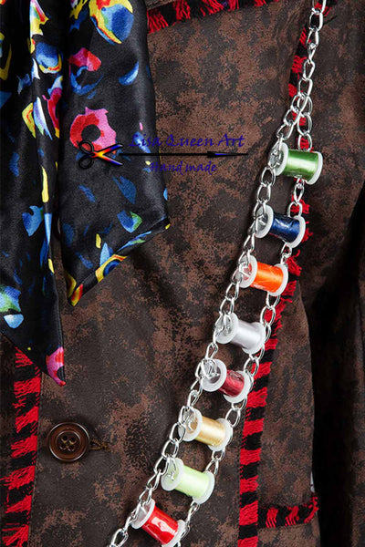 Costume Halloween Cosplay Costume Alice In Wonderland Johnny Depp Mad Hatter Jacket Pants Tie