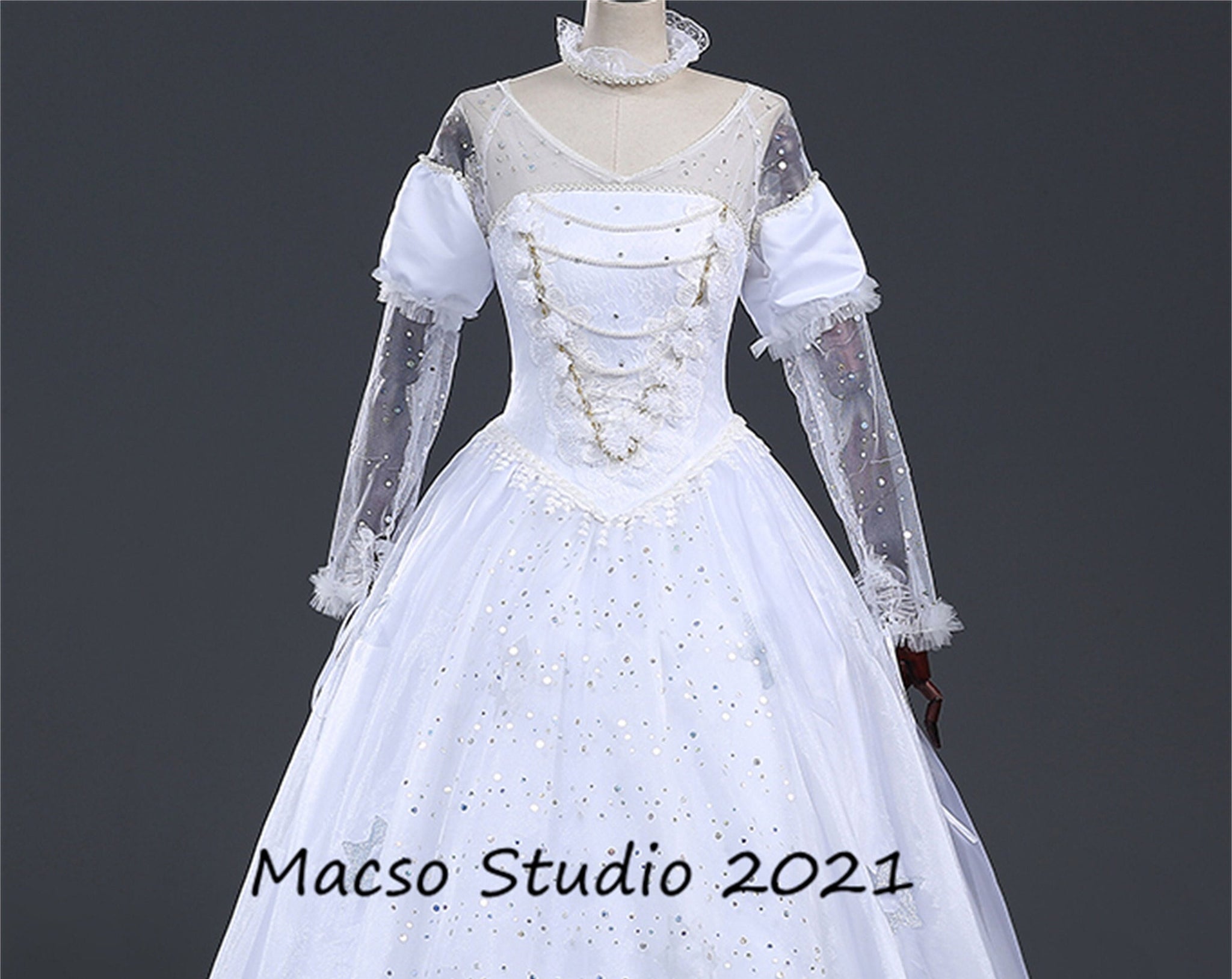 white dress costume Alice in wonderland The White Queen Dress Cosplay dress Cosplay gown W – Mermaidcosplay