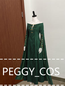 Alicent Hightower Cosplay Costume Cos Dark Green Dress House Of The Dragon Women Cosplay Dress Halloween Party Performance Cosplay Dress