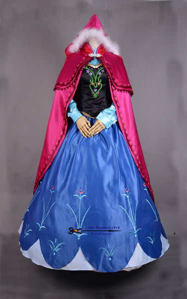 Anna Embroidery suit Frozen Anna Queen Cosplay Costume