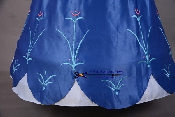 Anna Embroidery suit Frozen Anna Queen Cosplay Costume
