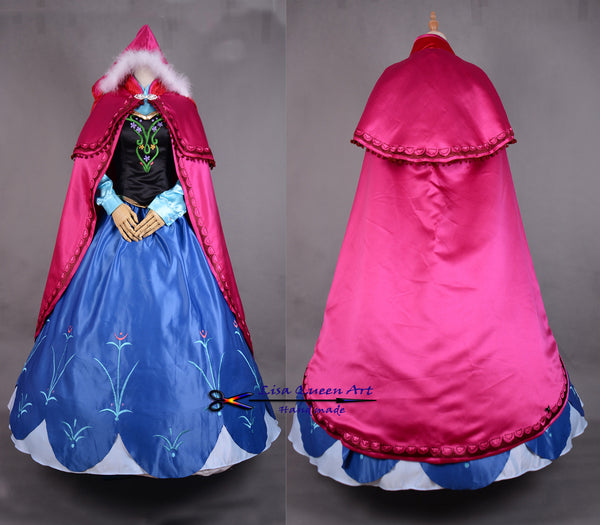 Anna Embroidery suit Frozen Anna Queen Cosplay Costume
