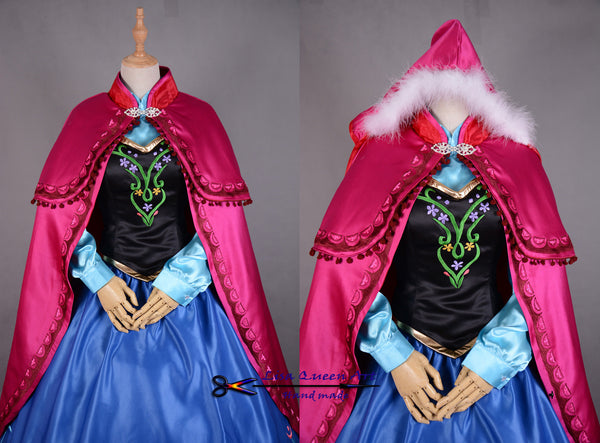 Anna Embroidery suit Frozen Anna Queen Cosplay Costume