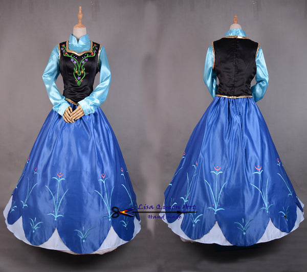 Anna Embroidery suit Frozen Anna Queen Cosplay Costume