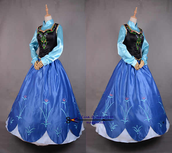 Anna Embroidery suit Frozen Anna Queen Cosplay Costume
