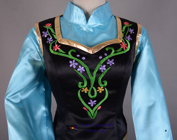 Anna Embroidery suit Frozen Anna Queen Cosplay Costume
