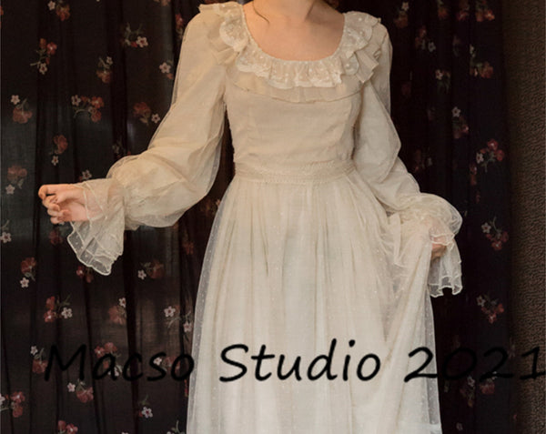 Apricot Lace Dress Gown Women Wedding Dress European Palace Style Dress Prom Dress Graduation Dress Birthday Gown Evening Prom Party Dress