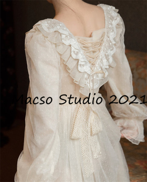 Apricot Lace Dress Gown Women Wedding Dress European Palace Style Dress Prom Dress Graduation Dress Birthday Gown Evening Prom Party Dress
