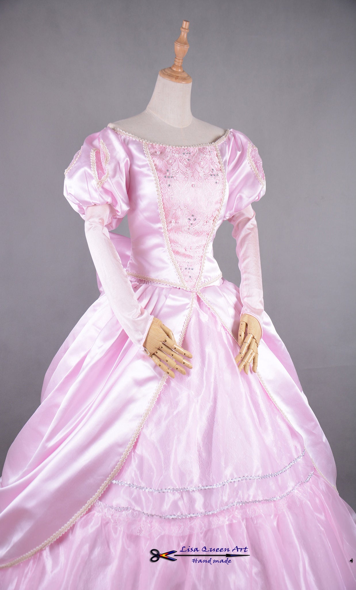 open lace back dress Cosplay costume Fancy Princess Ariel Pink Wedding dress The little Mer Mermaidcosplay open lace back dress Cosplay costume Fancy Princess Ariel Pink Wedding dress The little Mer Mermaidcosplay