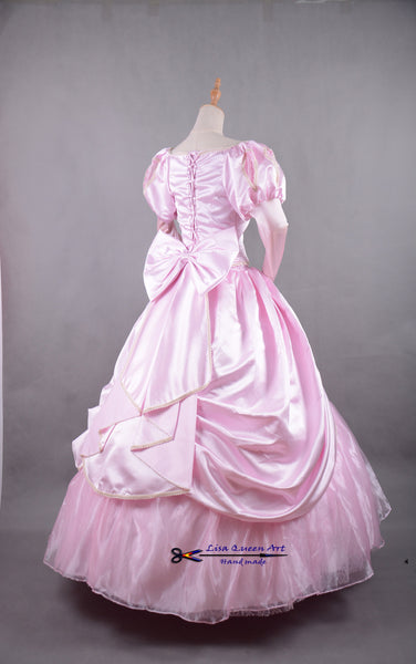 Cosplay costume Fancy Princess Ariel Pink Wedding dress The little Mermaid Ariel