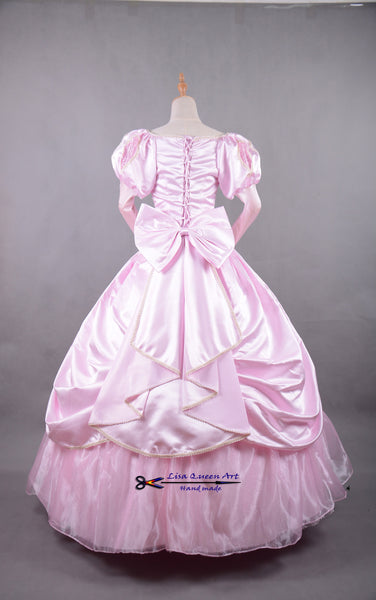 Cosplay costume Fancy Princess Ariel Pink Wedding dress The little Mermaid Ariel