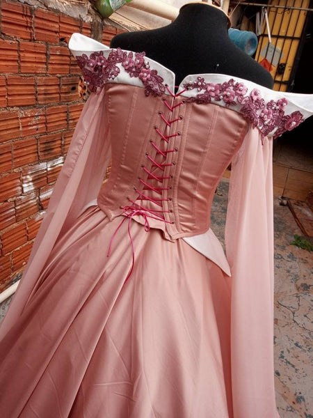 Aurora Dress adult cosplay costume Princess Sleeping Beauty customade+petticoat