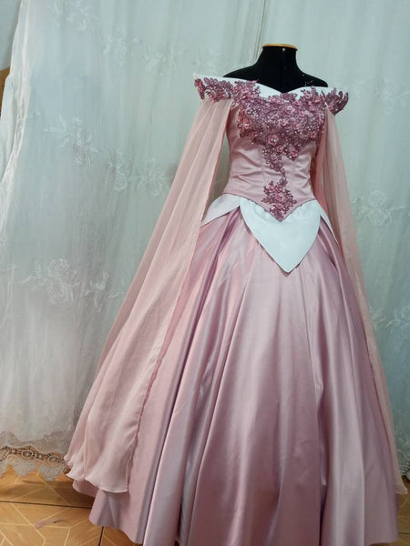 Aurora Dress adult cosplay costume Princess Sleeping Beauty customade+petticoat